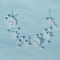 Flower & Pearl Decor Hair Band Headband Bridal Wedding Headwear