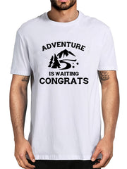 Adventure Is Waiting Mountain Graphic T shirt Men's Tee