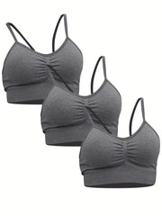 3pcs Women's Sports Bra Set for Gym & Yoga