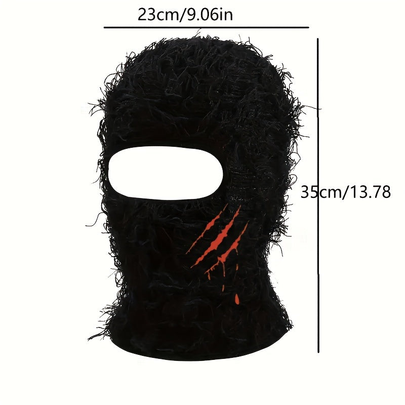 Y2K Embroidered Balaclava Full Ski Mask Knitted Camo Headwear Unisex