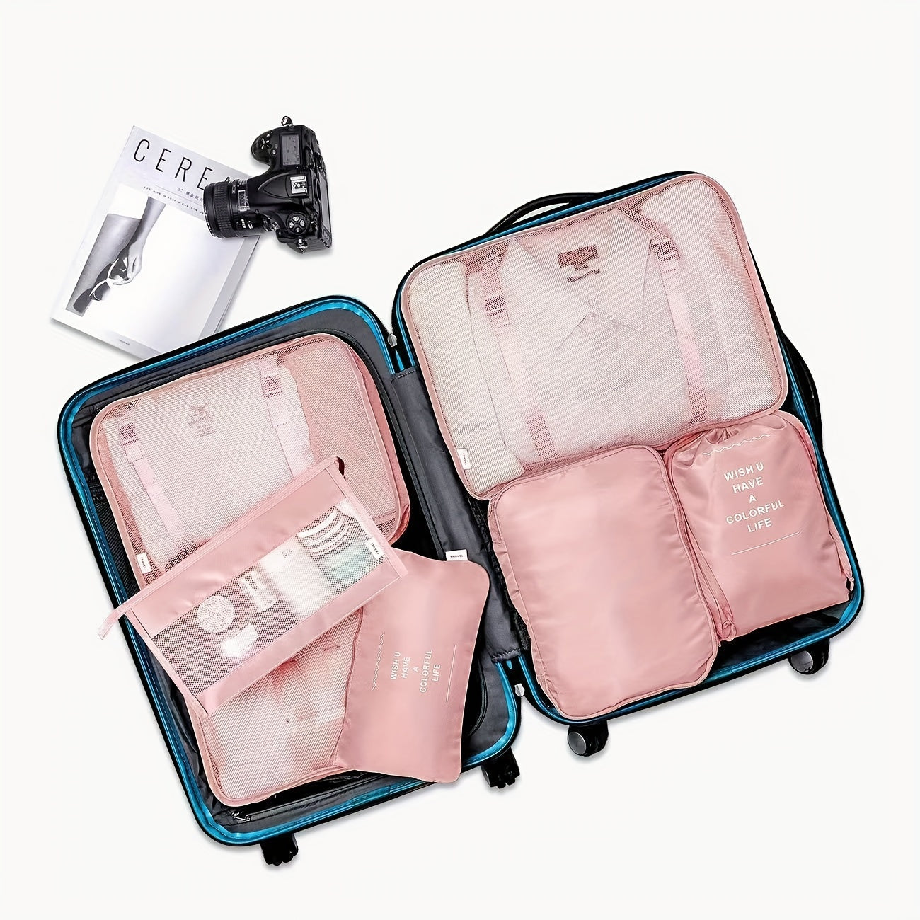 7-Piece Travel Storage Bag Set for Clothes Luggage Sorting