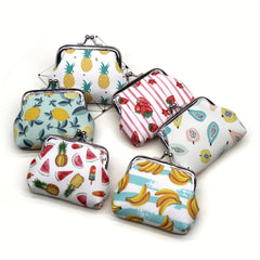 Fruit Print Coin Purse Small Storage Bag for Girls