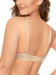Women's Strappy Embroidered Push Up Bra