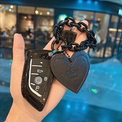 Chain Love Leather Car Keychain Acrylic Bag Pendant