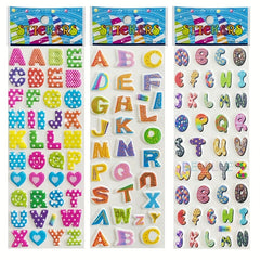 12pcs 3D Puffy Alphabet & Number Stickers Educational Toys for Boys & Girls