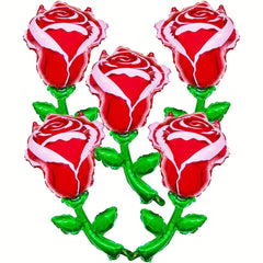 2pcs Red Rose Balloons for Mother's Themed Party Decorations