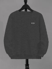 Boys Solid Crew Neck Sweatshirt with CALIFORNjsonIA Patch