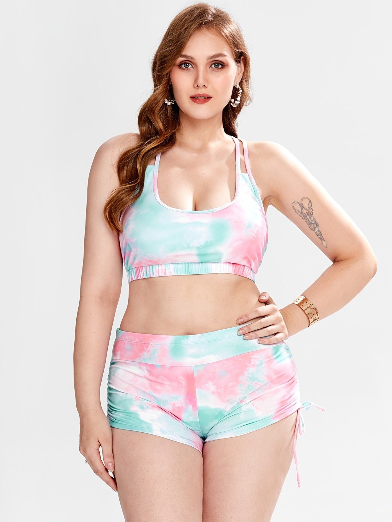 Tie Dye Swimsuit Set Women's 3pcs Set