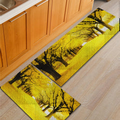 2pcs Kitchen Mat Anti Slip Polyester Carpet Absorbent Bath Mat
