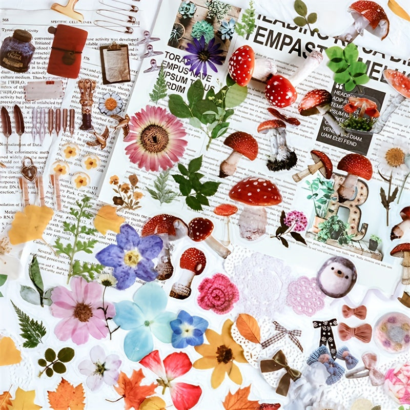 40pcs PET Sticker Plant Flower Diy Journal Diary Decoration
