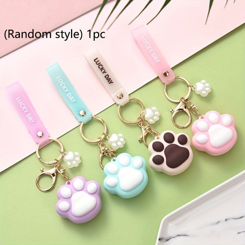 Creative Cat Claw Keychain Girl Heart Keychain Car Hanging Bag Pendant