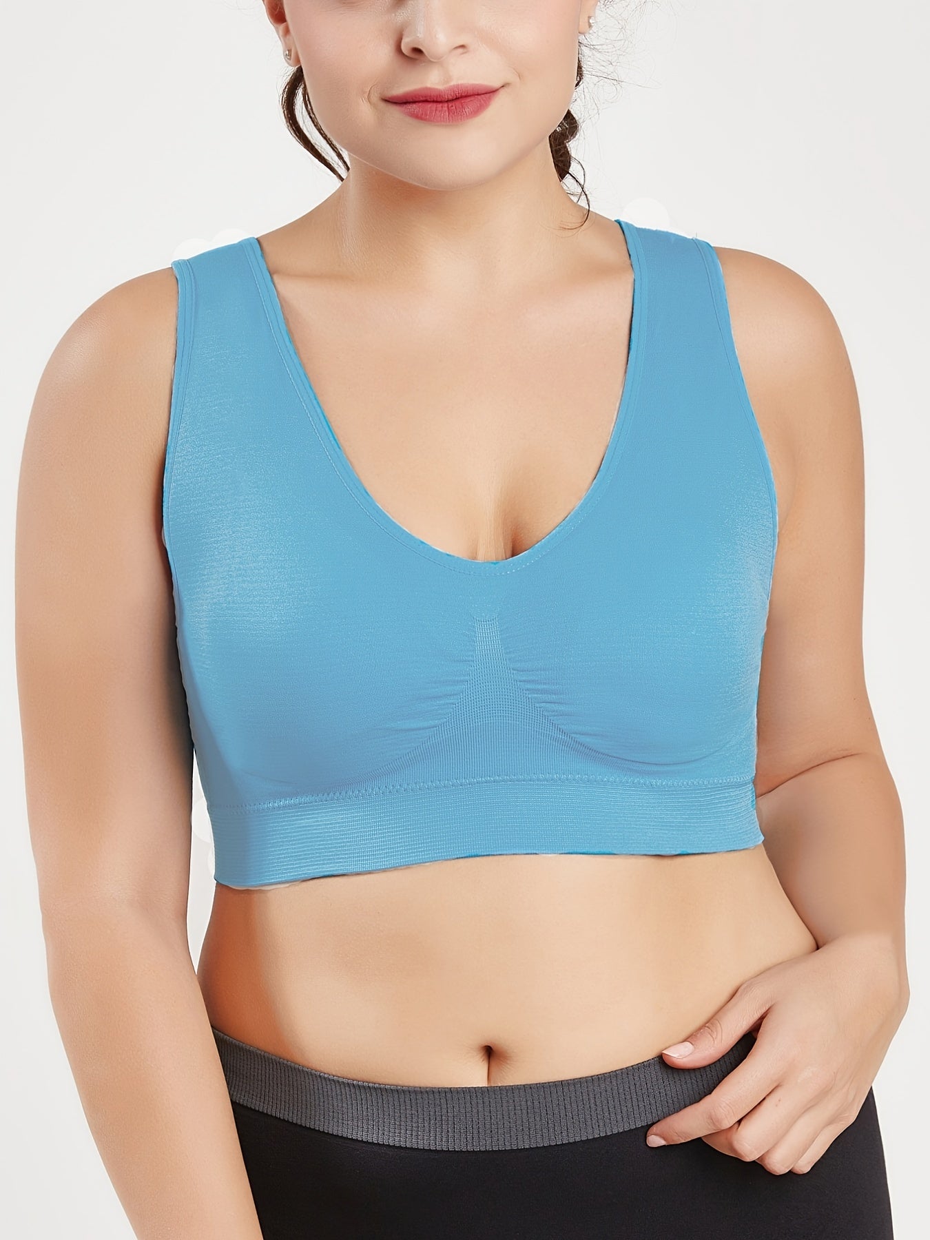 3 Pack Plus Size Basic Bras Set Women's Plus