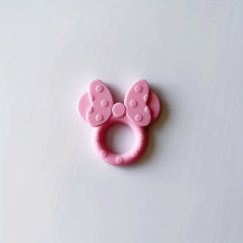 Baby Silicone Soothing Ring Teether Bowknot Teether Baby Soft Teething Toy