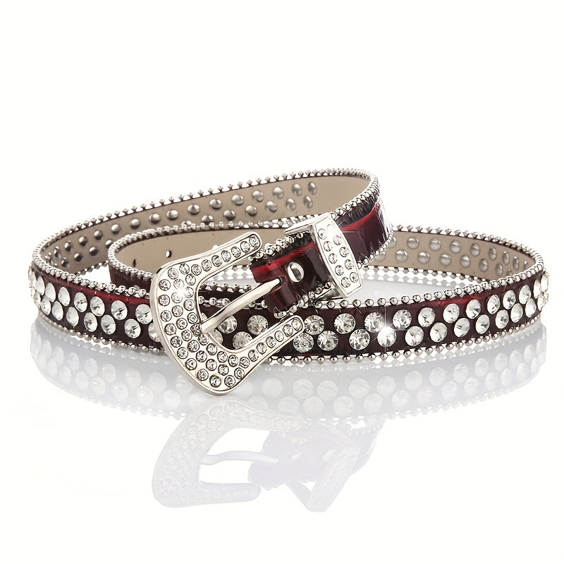 Crystal Women's Thin Waist Rhinestones Belt Japan Korea Artificial Diamonds