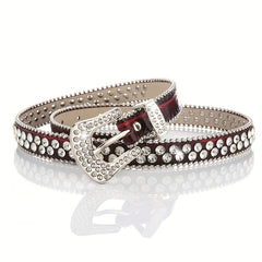 Crystal Women's Thin Waist Rhinestones Belt Japan Korea Artificial Diamonds