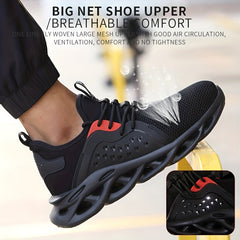 Men's Puncture Proof Work Safety Shoes Steel Toe Lightweight Industrial Sneakers