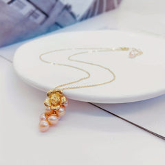 Grape & Pearl Necklace Ideal for Girlfriend