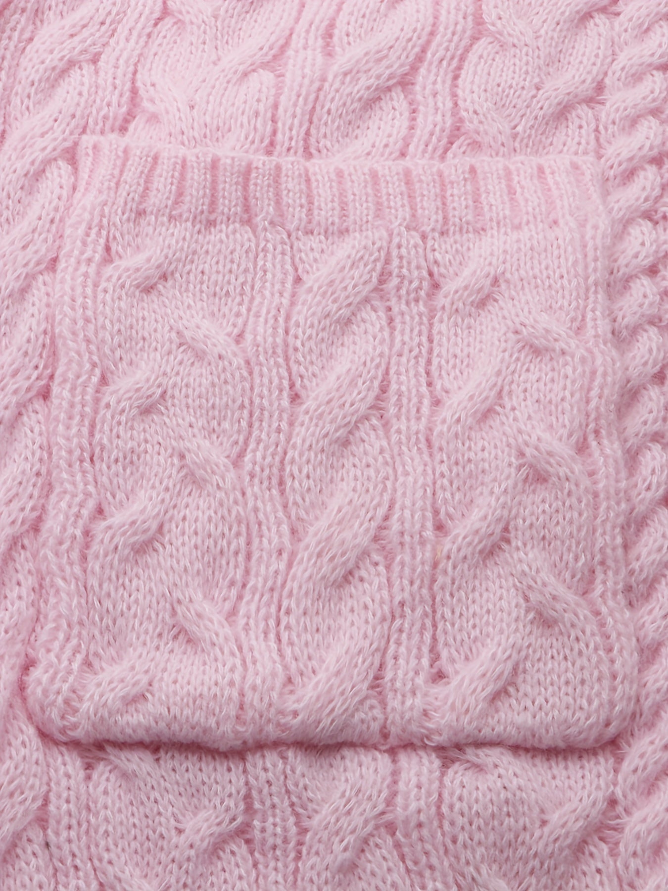 Cable Knit Long Sleeve Open Front Cardigan With Pockets