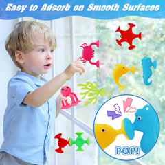 Ocean Animals Suction Cup 30pcs Bath Toys for Kids Sensory Window Building Toys