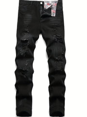 Men's Ripped Jeans Casual Street Style Distressed Denim Pants