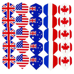 25pcs Darts Wings National Flag Pattern Darts Accessories