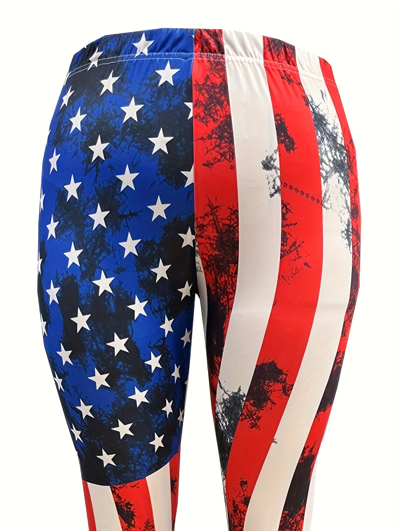 Flag Print Stretchy Skinny Leggings Women's Casual Clothing