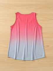 Butterfly Heart Print Gradient Tank Top