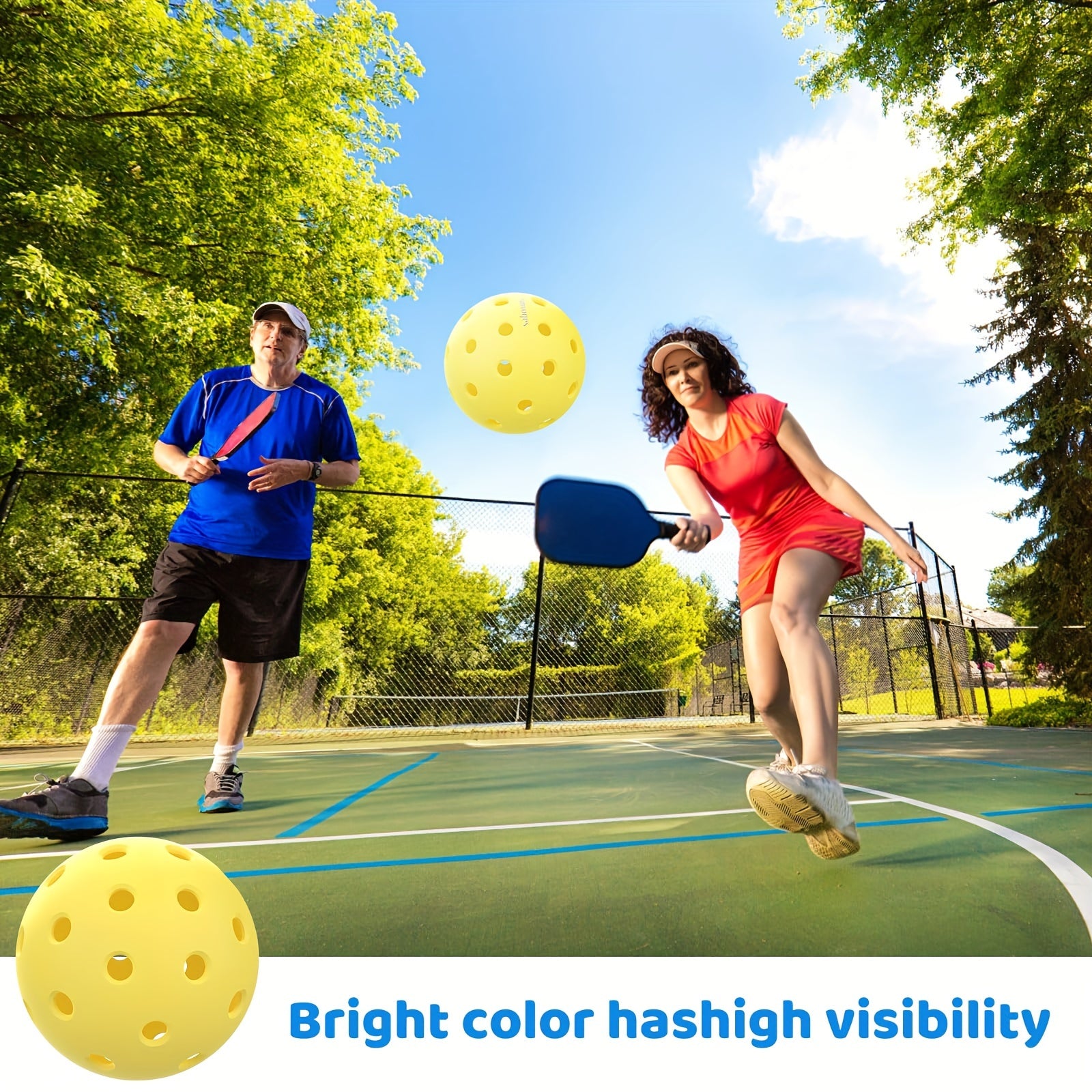 12pcs Pickleballs 40 Hole Outdoor Pickleballs High Bounce Durable Pickleba