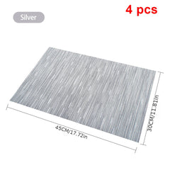 4pcs Bamboo Table Placemats Non Slip Heat Resistant Easy to Clean