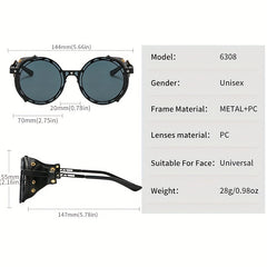 Men's Punk Style Round Frame Sunglasses