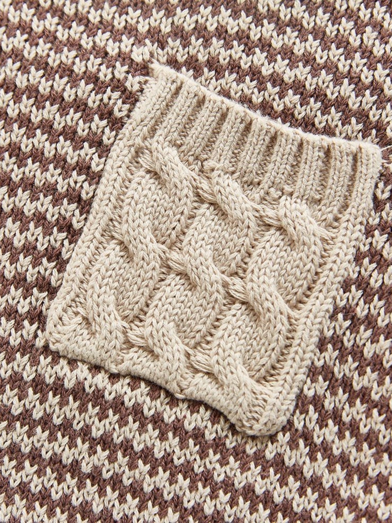 Baby Girls Striped Knitted Sweater With Pocket