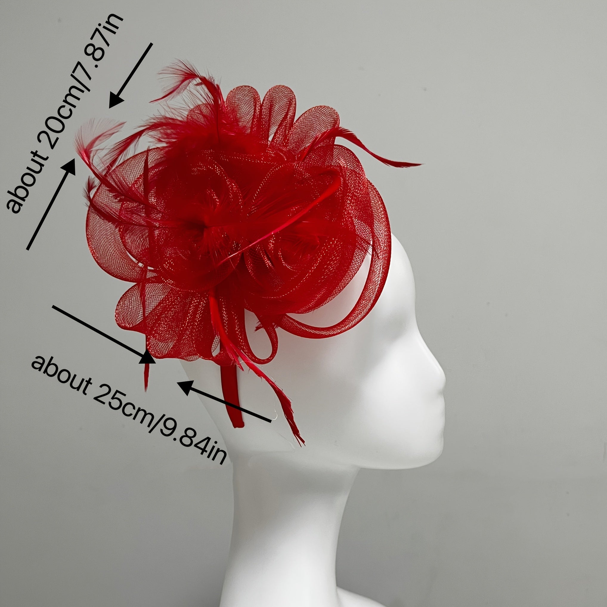 Mesh Flower Headband Faux Feather Hair Accessories