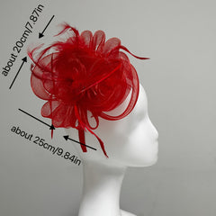 Mesh Flower Headband Faux Feather Hair Accessories