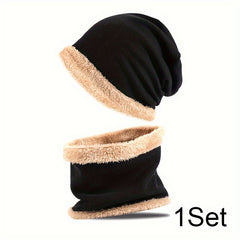 Winter Knitted Beanie Hat & Scarf Set for Men and Women