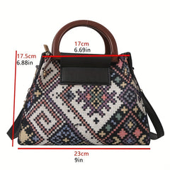 Casual Vintage Geometric Pattern Crossbody Bag Female Summer Handbag