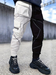 Block Reflective Trim Cargo Pants Men s Casual Outdoor Activities