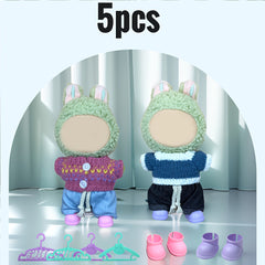6 69 inch Doll Dress up Costume Set 5pcs Set Top Pants Shoes 2 Hangers