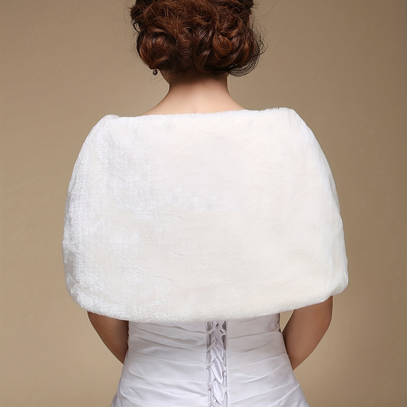 Faux Pearl Wedding Shawl Wrap Bow Shape Bridal Capelet