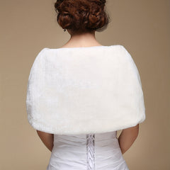 Faux Pearl Wedding Shawl Wrap Bow Shape Bridal Capelet