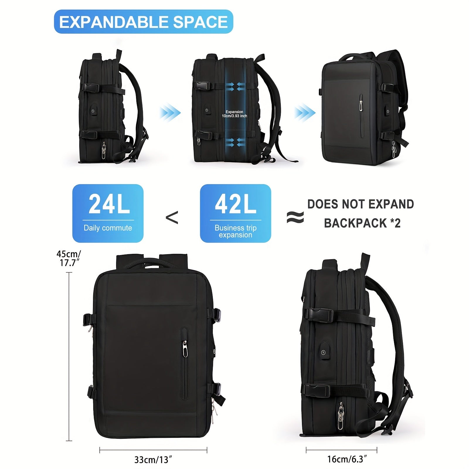 Large Capacity Business Travel Backpack for Men and Women