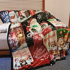 Christmas Themed Blanket Winter Warm Flannel Soft Blanket