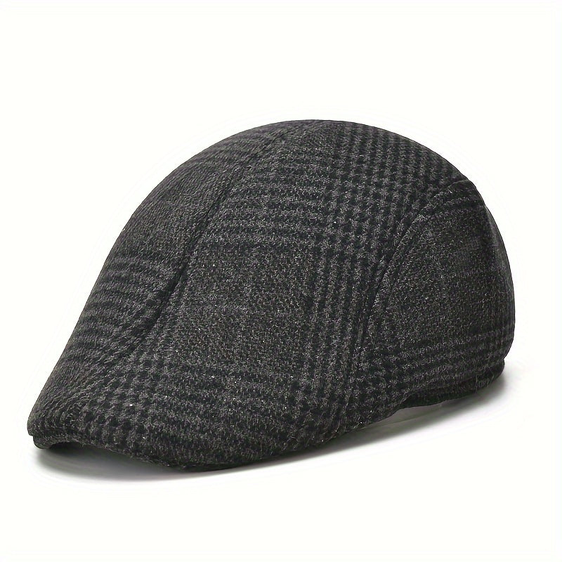 Men's Beret Painter Hat Plaid Casual Hats