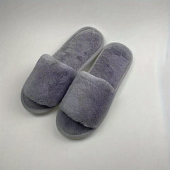 Women's Plush Open Toe Slippers Cozy Fuzzy Bedroom Shoes
