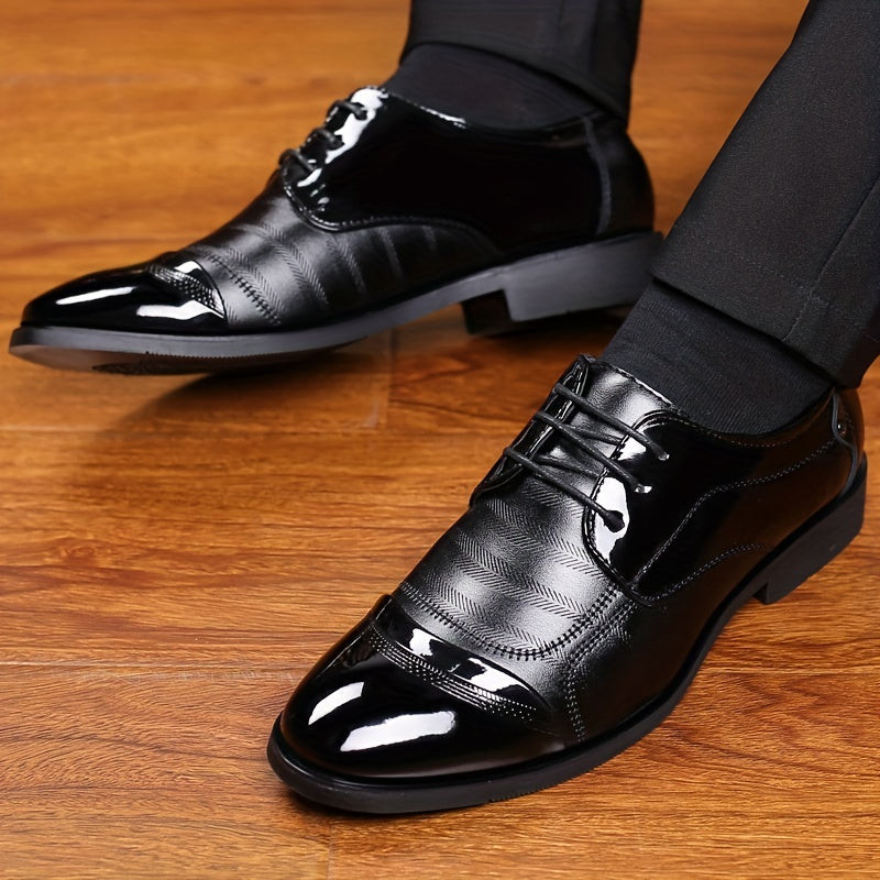 Men's British Style Derby Shoes - Wedding Business Dress Shoes