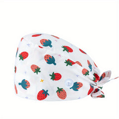 Cartoon Nurse Cap with Button Elastic Scrub Hat