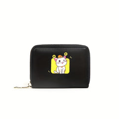 Cartoon Cat Coin Purse Girls PU Leather Zipper Small