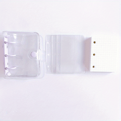 Mini 3 Hole Binder w/ Clear PVC Case for Girls Handbooks