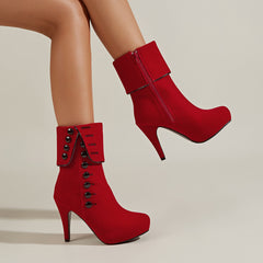 Stiletto High Heel Suede Ankle Boots for Women