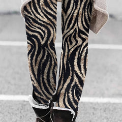 Leopard Print Fleece-Lined High Rise Leggings