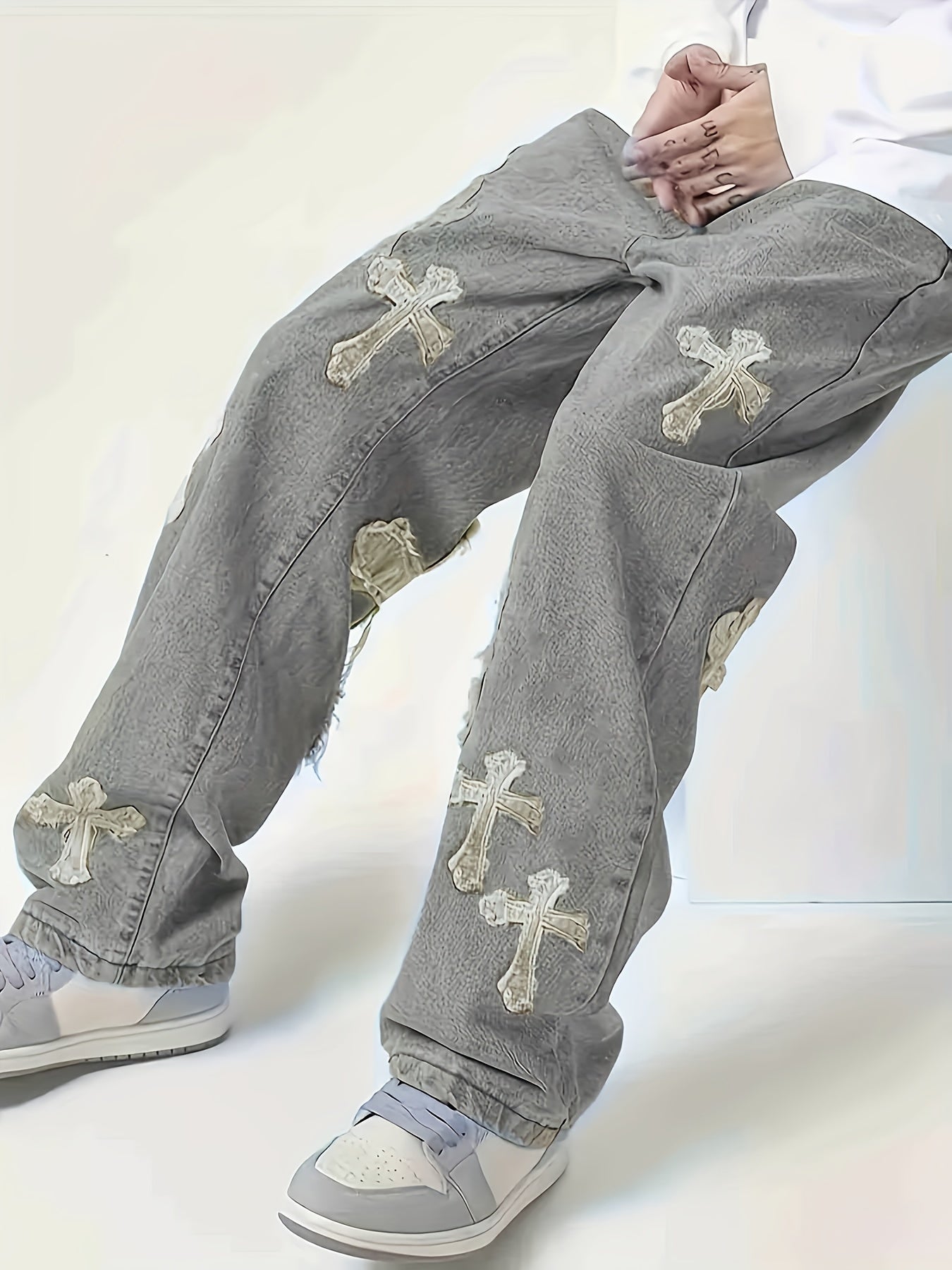 Loose Fit Baggy Jeans Men's Casual Denim Wide Leg Pants